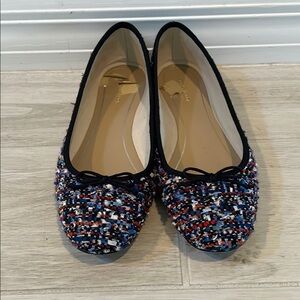 Multicolor Tweed Ballet Flats Ann Taylor